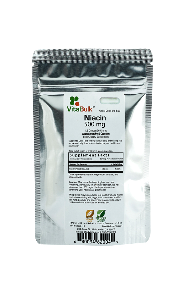 Niacin, 500 mg, 60 capsules